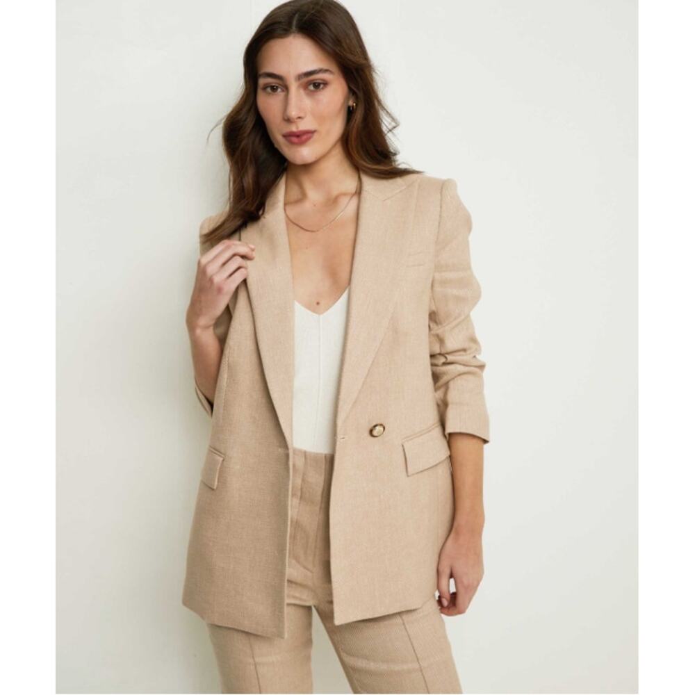 Veronica Beard Blazer Women 4 Kimmel Dickey Jacket Tan Classic Workwear Business - Picture 2 of 14